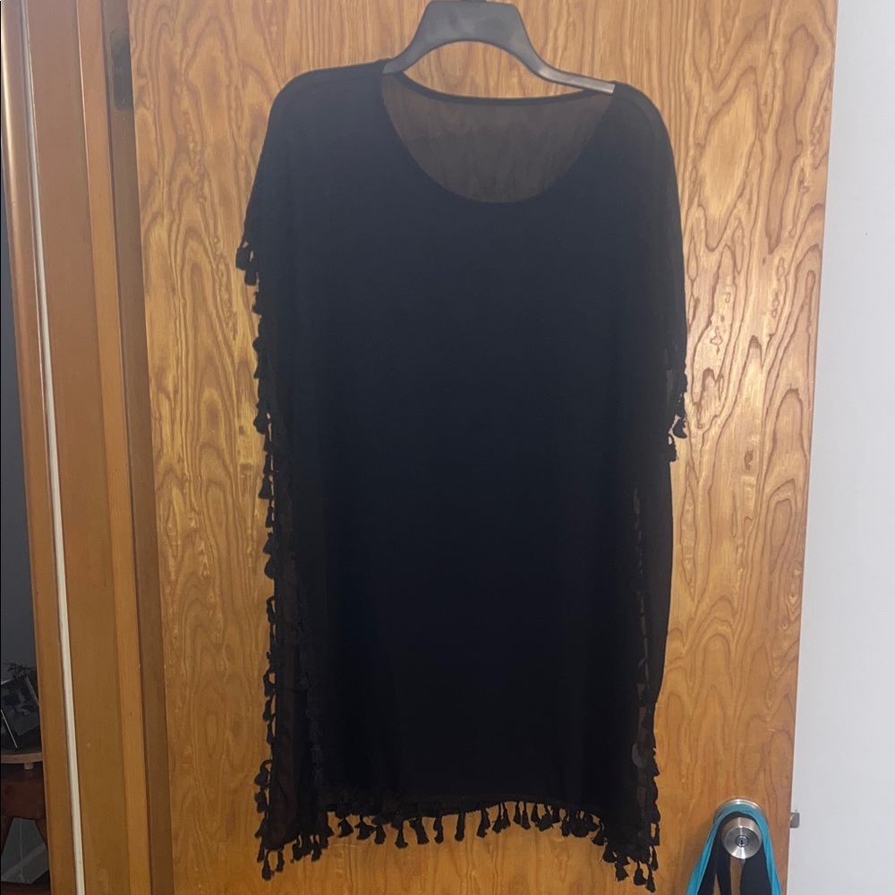 Source Unknown Gray Tassel Shawl - image 1